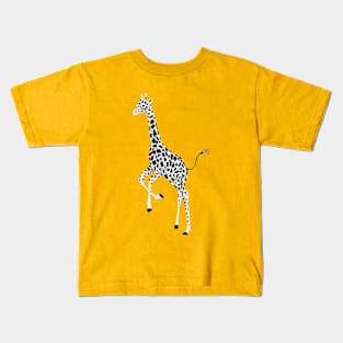 Giraffe yellow background Kids T-Shirt